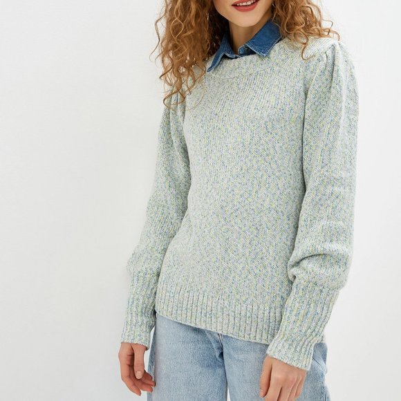 M Gap Puff Sleeved crew Neck Knit Sweater - Picture 1 of 10